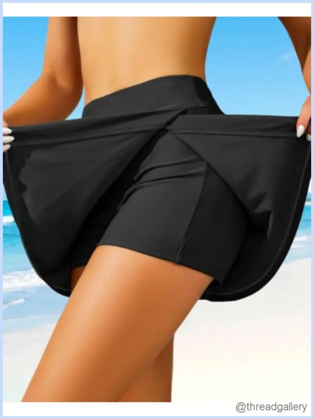 High Waisted Swim Skirt with Built-in Shorts Tummy Control Bottoms